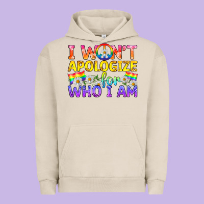 Lgbtq I Won't Apologize For Who I Am Urban Hoodie Designed By Bundleandbundleshop