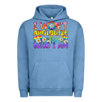 Pigment Pebble Blue LGBTQ I Won't Apologize For Who I Am Urban Hoodie - BundleAndBundleShop