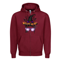 Burgundy witchy mini Zipper Hoodie - RacoonDesign