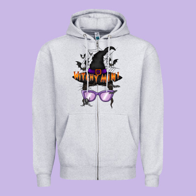 Witchy Mini Zipper Hoodie Designed By Racoondesign