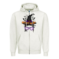 Oatmeal Heather witchy mini Zipper Hoodie - RacoonDesign