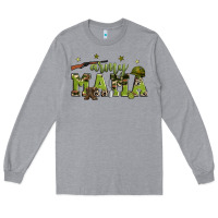 Heather Grey army mama Long Sleeve Tee - Zillion Design Studio