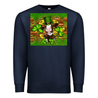 Navy st patricks day cow Premium Sweatshirt - Artiststas