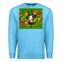 Ocean Blue st patricks day cow Premium Sweatshirt - Artiststas