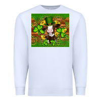 White st patricks day cow Premium Sweatshirt - Artiststas