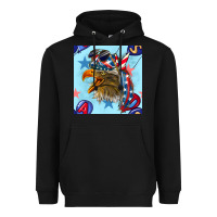 Black mullet eagle with balloon seamless pattern Heavyweight Hoodie - BundleAndBundleShop