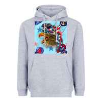Heather Grey mullet eagle with balloon seamless pattern Heavyweight Hoodie - BundleAndBundleShop