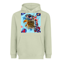 Matcha mullet eagle with balloon seamless pattern Heavyweight Hoodie - BundleAndBundleShop