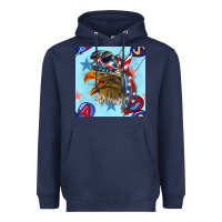 Navy mullet eagle with balloon seamless pattern Heavyweight Hoodie - BundleAndBundleShop