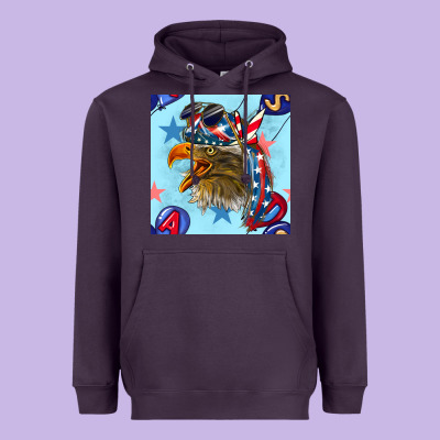 Mullet Eagle With Balloon Seamless Pattern Heavyweight Hoodie Designed By Bundleandbundleshop