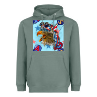 Sage mullet eagle with balloon seamless pattern Heavyweight Hoodie - BundleAndBundleShop