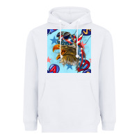 White mullet eagle with balloon seamless pattern Heavyweight Hoodie - BundleAndBundleShop
