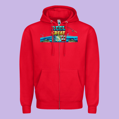 Reel Great Dad  Libbey Glass Zipper Hoodie Designed By Hra Design Shop