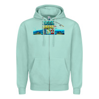 Seafoam reel great dad  libbey glass Zipper Hoodie - HRA Design Shop