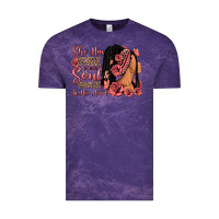 Cloud Purple She has fire in her soul afro woman Vintage Tee - RanaPortraitStore