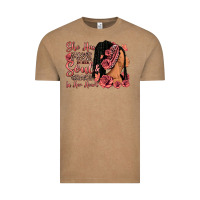 She Has Fire In Her Soul Afro Woman Vintage Tee | Teevron