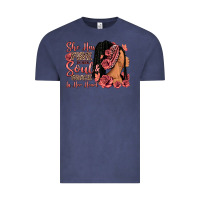 Vintage Denim She has fire in her soul afro woman Vintage Tee - RanaPortraitStore