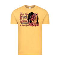 Vintage Mustard She has fire in her soul afro woman Vintage Tee - RanaPortraitStore