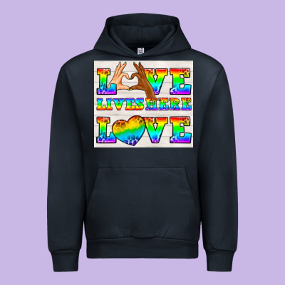 Western Lgbtq+ Love Lives Here Tumbler Urban Hoodie Designed By Bundleandbundleshop