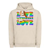 Pigment French Oak Western LGBTQ+ Love Lives Here Tumbler Urban Hoodie - BundleAndBundleShop
