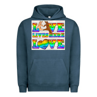 Pigment Midnight Navy Western LGBTQ+ Love Lives Here Tumbler Urban Hoodie - BundleAndBundleShop