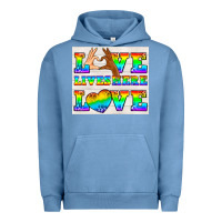 Pigment Pebble Blue Western LGBTQ+ Love Lives Here Tumbler Urban Hoodie - BundleAndBundleShop