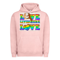 Pigment Salmon Western LGBTQ+ Love Lives Here Tumbler Urban Hoodie - BundleAndBundleShop