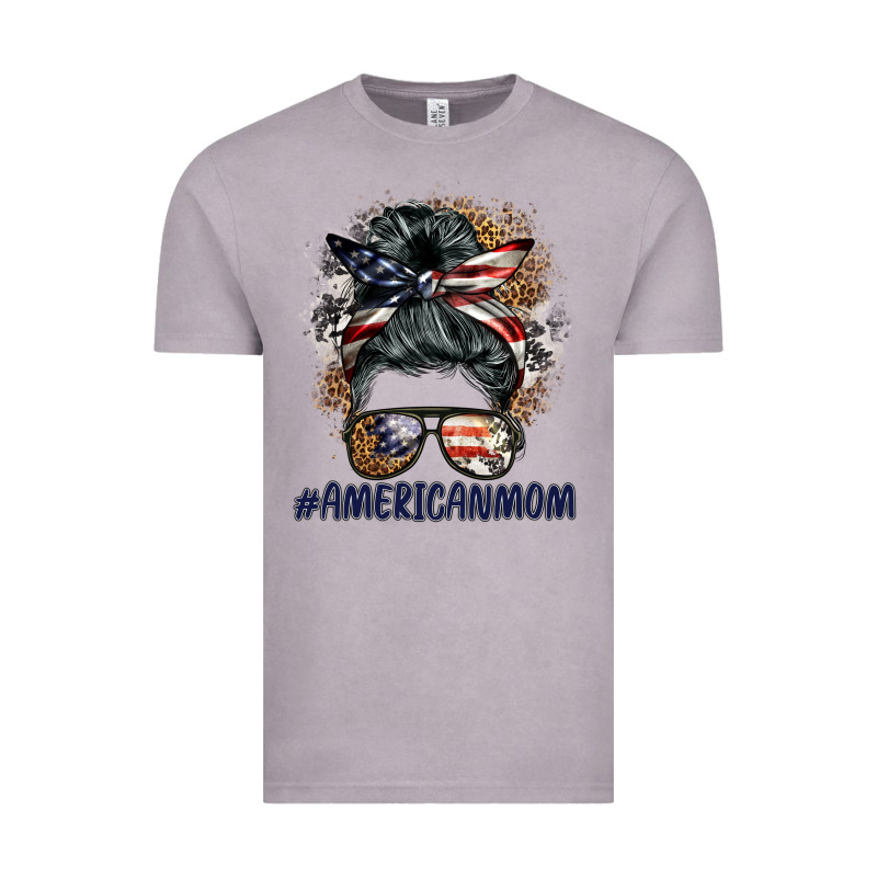 Americanmom Messy Bun Vintage Tee by BarkalooDesign | Teevron