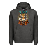 Charcoal Heather wild heart tiger college western Premium Hoodie - NancyCooperArtShop