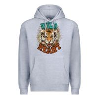 Heather Grey wild heart tiger college western Premium Hoodie - NancyCooperArtShop