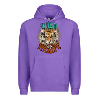 Purple wild heart tiger college western Premium Hoodie - NancyCooperArtShop