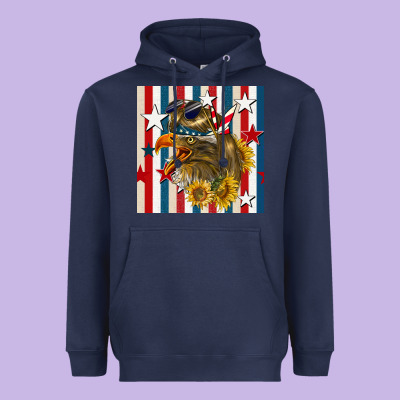 Mullet Eagle Seamless Pattern Heavyweight Hoodie Designed By Bundleandbundleshop