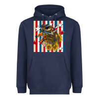 Navy mullet eagle seamless pattern Heavyweight Hoodie - BundleAndBundleShop