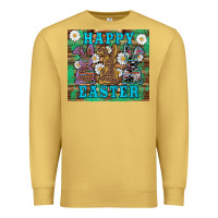 Antique Gold easter happy easter western bunnies daisies Premium Sweatshirt - Artiststas