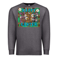 Charcoal Heather easter happy easter western bunnies daisies Premium Sweatshirt - Artiststas