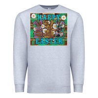 Heather Grey easter happy easter western bunnies daisies Premium Sweatshirt - Artiststas