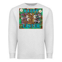 Oatmeal Heather easter happy easter western bunnies daisies Premium Sweatshirt - Artiststas