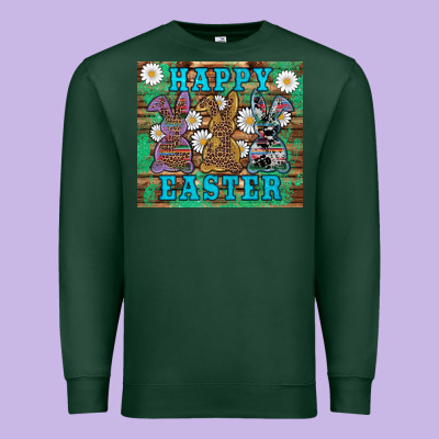 Easter Happy Easter Western Bunnies Daisies Premium Sweatshirt Designed By Artiststas