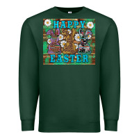 Sports Green easter happy easter western bunnies daisies Premium Sweatshirt - Artiststas