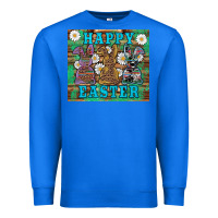 True Royal easter happy easter western bunnies daisies Premium Sweatshirt - Artiststas