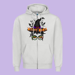 Witchy Nana Zipper Hoodie Designed By Racoondesign