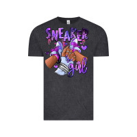 Vintage Black Purple galaxy sneaker girl Vintage Tee - RanaPortraitStore