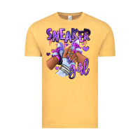 Vintage Mustard Purple galaxy sneaker girl Vintage Tee - RanaPortraitStore