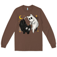 Chestnut Ghost Cats with Balance Halloween Long Sleeve Tee - texasbilliewilder