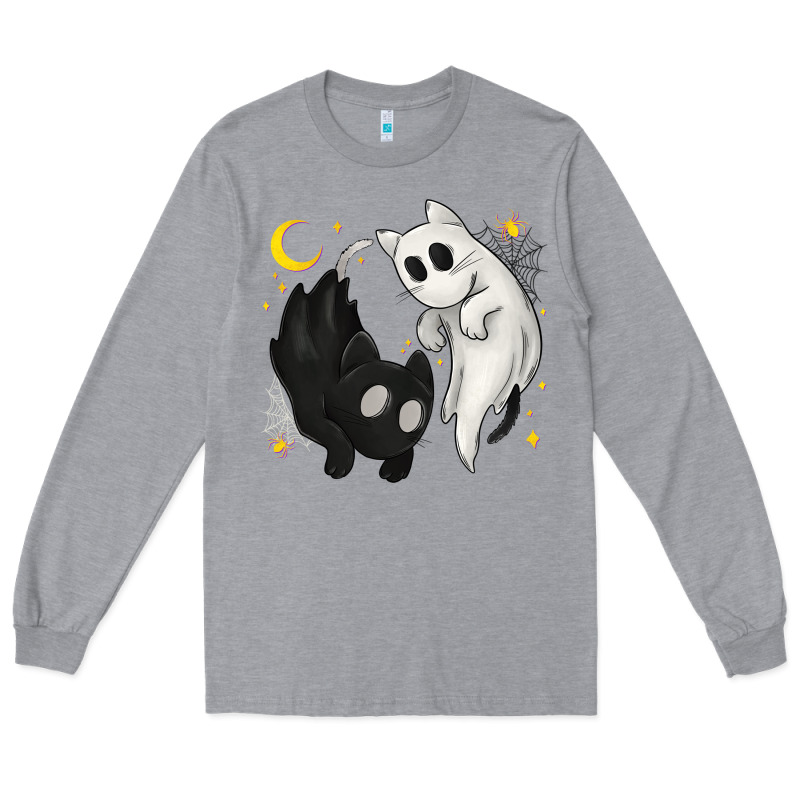 Ghost Cats With Balance Halloween Long Sleeve Tee by texasbilliewilder | Teevron