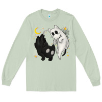 Matcha Ghost Cats with Balance Halloween Long Sleeve Tee - texasbilliewilder