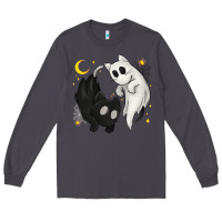 Smoke Ghost Cats with Balance Halloween Long Sleeve Tee - texasbilliewilder