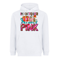 White in october we wear pink with pumpkins Heavyweight Hoodie - AdoDesignShop