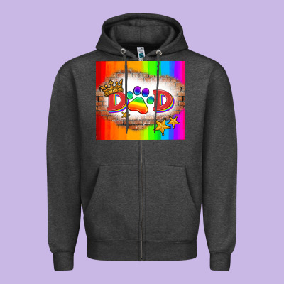 Lgbtq Dad And Paw Zipper Hoodie Designed By Hra Design Shop