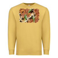 Antique Gold horseshoe cowhide cactus background Premium Sweatshirt - AdoDesignShop